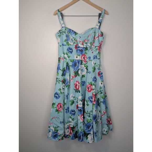 Retrospec'd Pinup Style Floral Norma Jean Once Upon A Time Sleeveless Dress - Picture 2 of 11